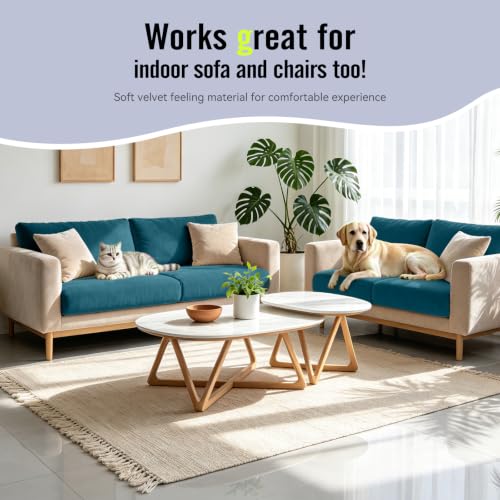 8Pcs Outdoor Cushion Covers (Petrol-blue / Square-large + Square)