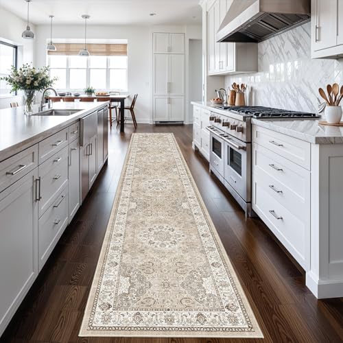 Hallway Washable Runner Rug (2'6" x 12' (Rectangular) / Beige)