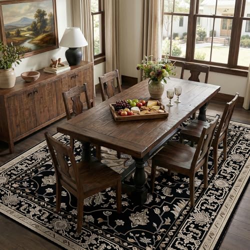 Washable Area Rug (Black/Neutral / 9' x 12' (Rectangular))