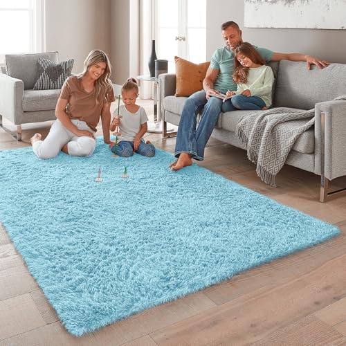 5x8 Light Blue Rugs for Living Room (Light Blue / 5' x 8' (Rectangular))