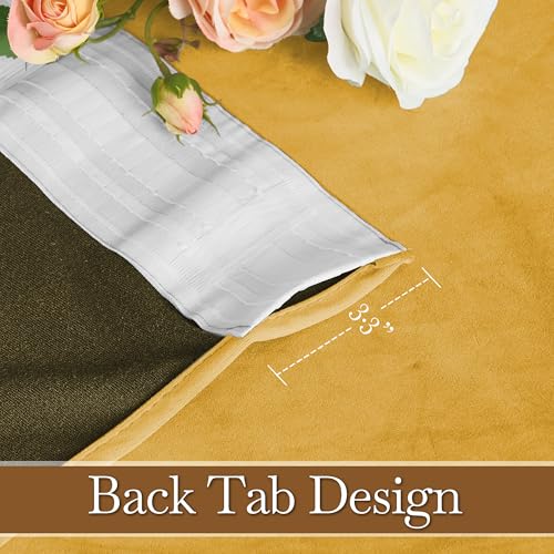 Mustard Yellow Velvet Curtains 84 inches for Bedroom Living Room (Mustard / 52"W x 84"L (Pack of 2))