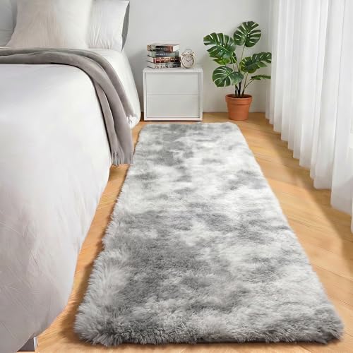 Runner Rugs for Bedroom Living Room (Tie-dyed Light Grey / 2' x 6' (Runner))