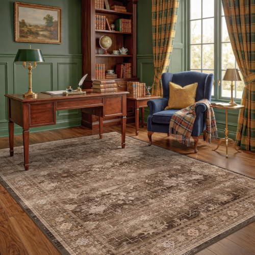 Boho Taupe Brown 5x7 Living Room Rug (5' x 7' (Rectangular) / Brown)