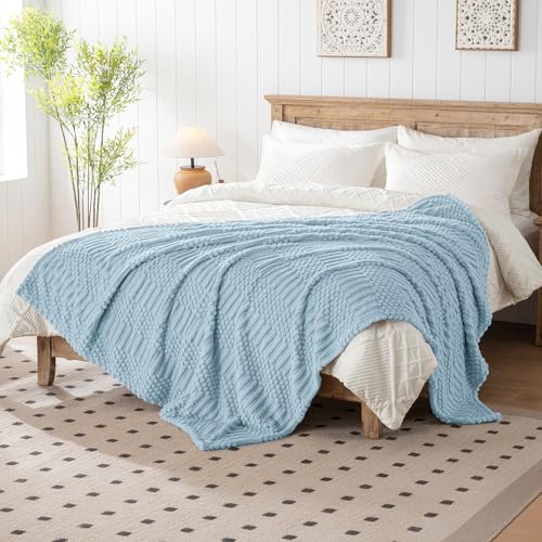 Blue Throw Blanket (Sea Blue / Throw(50x60))