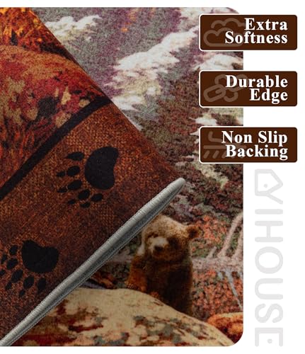 6x9 Mountain Bear Area Rugs for Living Room (Mountain Brown Bear / 6' x 9' (Rectangular))