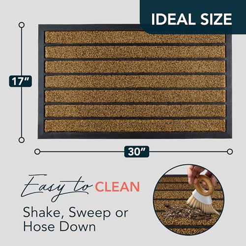Extra Durable Door Mat Outside Entrance (30" x 17" (Rectangular) / Bright Brown)