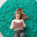 Teal Green Round Rugs for Bedroom (5 Ft Round / Teal Green)