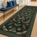 8 ft Long Hallway Runner Rug (2'6" x 8' (Runner) / Dark Green)