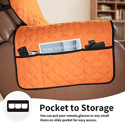Reversible Couch Cover (Orange/Black / Large Recliner)