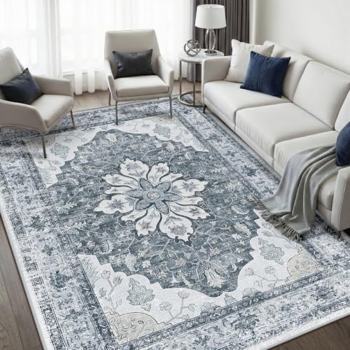 Washable Area Rug (Grey/White/Beige / 5' x 7' (Rectangular))