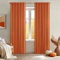 Fall Orange Back Tab Blackout Curtains 52x84 Inch Length 2 Panel Set (Orange / 52"W x 84"L (Pack of 2))