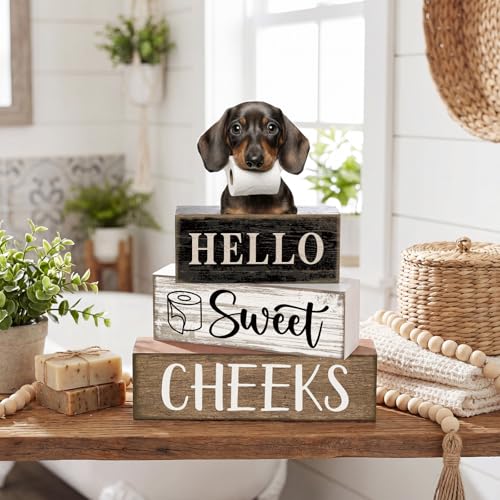 4 Pcs Farmhouse Dachshund Bathroom Decor (Dachshund)