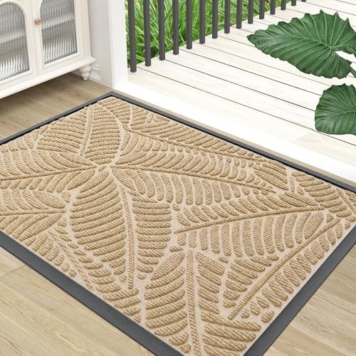 Waterproof Front Doormat (Beige / 47" X 23")