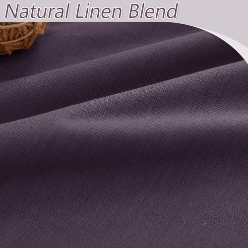 100% Blackout Curtains 102 Inch Length 2 Panels Set for Living Room Bedroom Back Tab Thermal Insulated Black Out Linen Drapes Room Darkening Window Curtains 102 Inches Long (Plum / 52"W x 102"L (Pack of 2))
