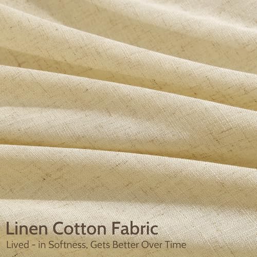 Linen Curtains (52"W x 84"L (Pack of 2) / Cream Yellow)