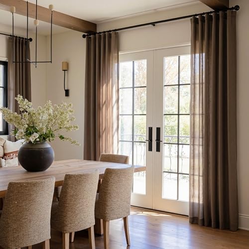 Patio Curtains for Sliding Door 90 inch Length 2 Panels Set (50"W x 90"L (Pack of 2) / Dark Brown)
