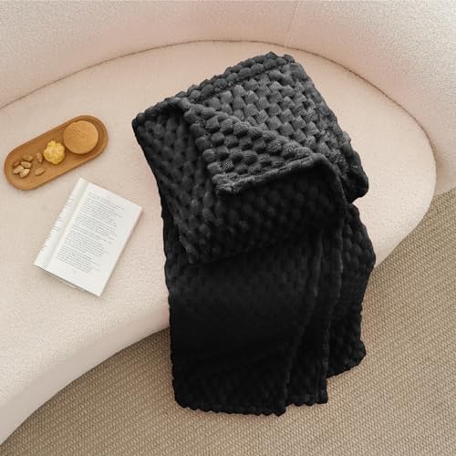 Black Queen Blanket for Bed (Black-1 / Queen(90"x90"))