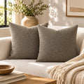Boucle Throw Pillow Covers 24x24 inch Dark Brown (Brown / 24" x 24" (Pack of 2))