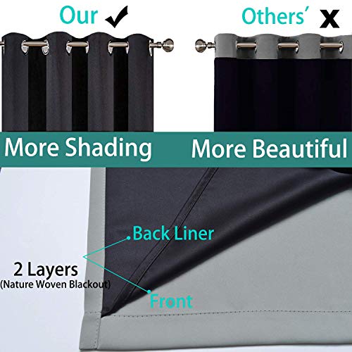 Grey Blackout Curtains 96 Inches Long for Bedroom 52" Wide 2 Pcs (52"W x 96"L (Pack of 2) / Grey)