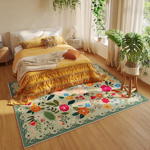 Area Rug 9x12 Washable (Green / 9' x 12' (Rectangular))