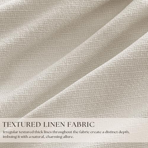 92 Inch Long Pinch Pleated Blackout Curtains Natural for Bedroom (Natural / 40"W x 92"L (Pack of 2))