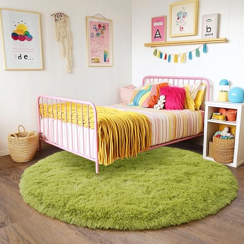 6‘x6’ Grass Green Round Rug for Bedroom (6' (Round) / Grass Green)