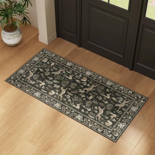 2x4 Rug for Entryway (Charcoal Black (Animal) / 2' x 4' (Rectangular))