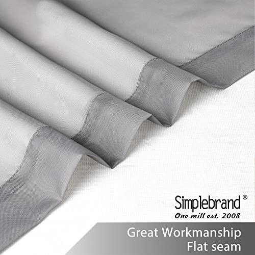 Grey Sheer Curtains 96 Inches Long (Charcoal Grey / 42"W x 96"L (Pack of 2))