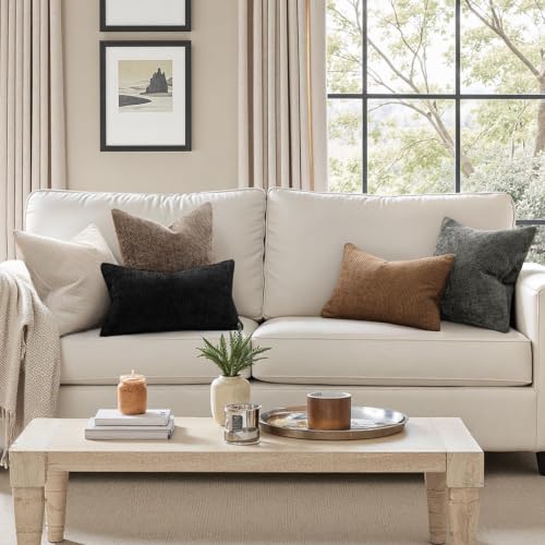 Dercorative Lumbar Throw Pillow Covers 12x20 in Golden Brown 2 Pack (20" x 12" (Pack of 2) / Golden Brown)