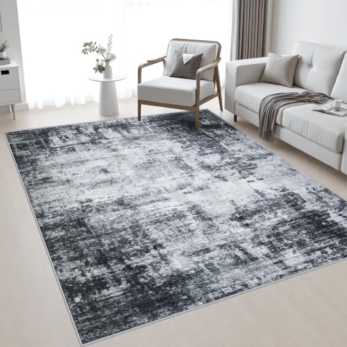 5x7 Area Rug Living Room (Dark Black / 5' x 7' (Rectangular))