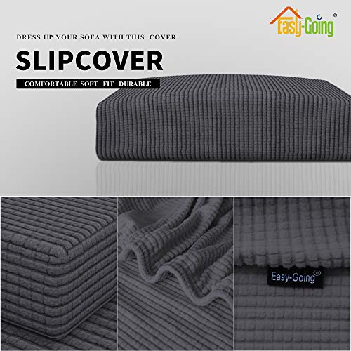 Stretch 1 Piece Couch Cushion Cover for Sofa (Large / Dark Gray)