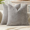 Decorative Light Gray Euro Sham Pillow Covers 24x24 Inch 2 Pack (24" x 24" (Pack of 2) / Light Gray)