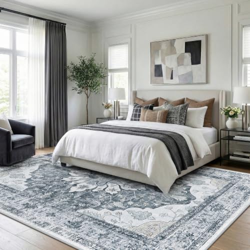 Washable Area Rug (Grey/White/Beige / 5' x 7' (Rectangular))