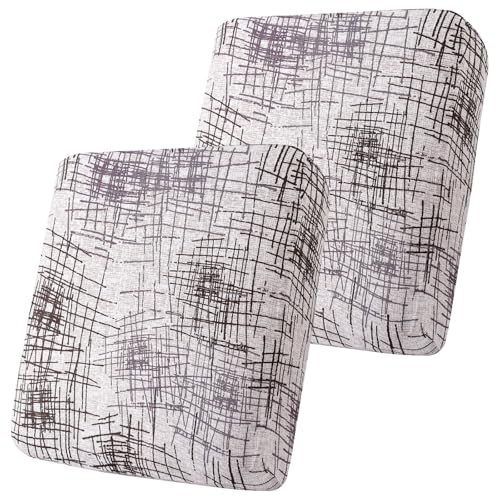 Printed Couch Cushion Covers (Brown and White / Seat 2 Pack)