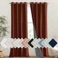 100% Absolutely Blackout Linen Curtains with Thermal Insulated Liner (52"W x 102"L (Pack of 2) / Burnt Orange)