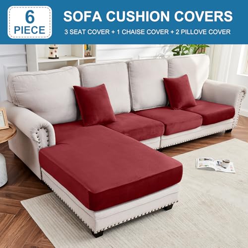 Couch Cover 4 (Christmas Red / 3 Seater + Chaise)