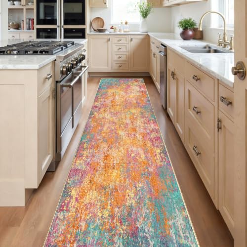 Washable Runner 2'x8' Abstract Area Rug for Hallway Starlight (Starlight / 2' x 8' (Runner))