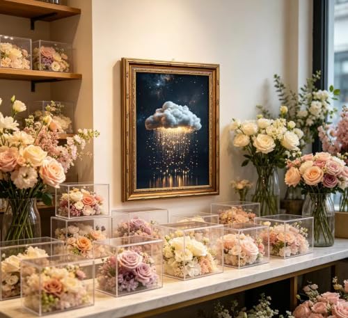 Vintage Gold Framed Moody Cloud Wall Art (cloud / 11"LX9"W)