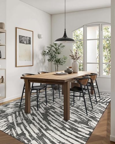 Washable 5x7 Area Rugs for Living Room Modern Rug (Charcoal / 5' x 7' (Rectangular))