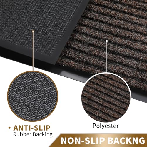 Front Door Mat Outdoor Indoor 47x24 (Brown / 47x24 Inch)