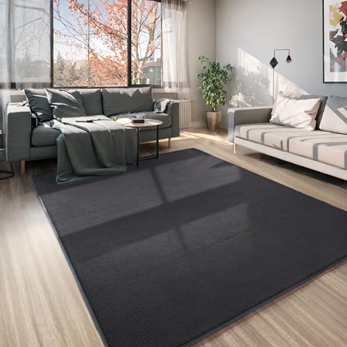 6x9 Area Rugs for Living Room Non Slip Dorm Bedroom Rug (6' x 9' (Rectangular) / Dark Grey)