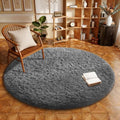 Round Rug 5Ft Grey Circle Area Rugs (1- Grey / 5' (Round))