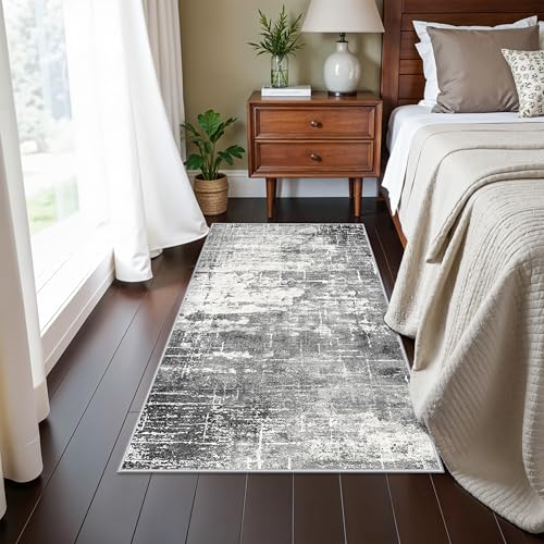 Abstract 2x4 Entryway Area Rugs (2x4 / Black/Grey)