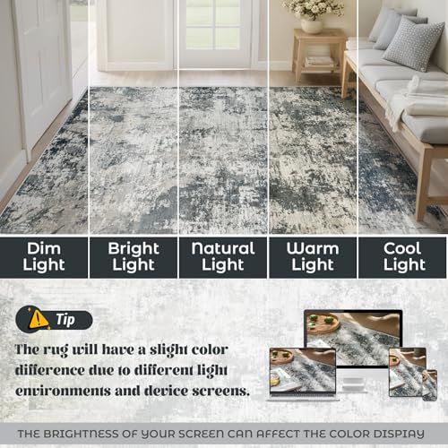 8x10 Area Rugs for Living Room (Grey White / 8' x 10' (Rectangular))