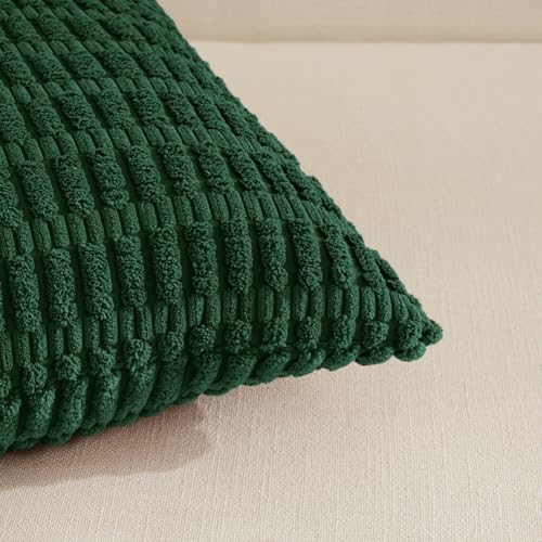 4 Packs Decorative Throw Pillow Covers for Living Room Couch Bed (24" x 16" (Pack of 4) / Dark Green)