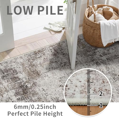 3x6 Washable Entryway Runner Rug (Beige/Brown / 3' x 6' (Rectangular))