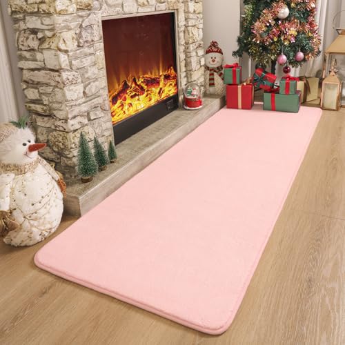 Modern Soft Hallway Runner Rug (2' x 6' (Runner) / Pink)