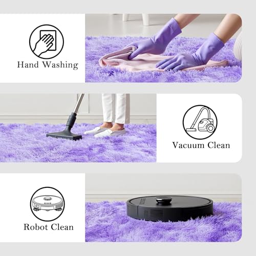 6x9 Shag Area Rug for Living Room (Purple Starry / 6' x 9' (Rectangular))