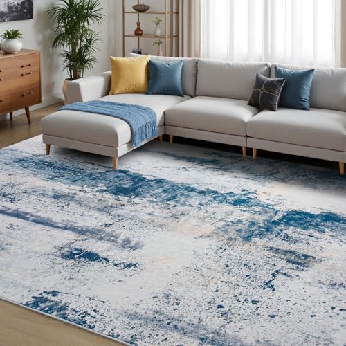 Abstract Area Rug 5x7 Modern Washable Rug Soft Non Slip Rug Low Pile for Bedroom Living Room Dining Room Dusty Teal Grey (Dusty Teal Grey / 5' x 7' (Rectangular))