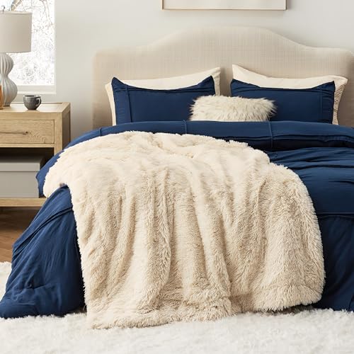 Faux Fur Fluffy Sherpa Throw Blanket Couch Twin Beige 60"x80" (06- Beige / Twin (60" X 80"))